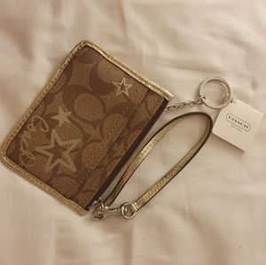 NWT COACH wrist card wallet/id card keychain